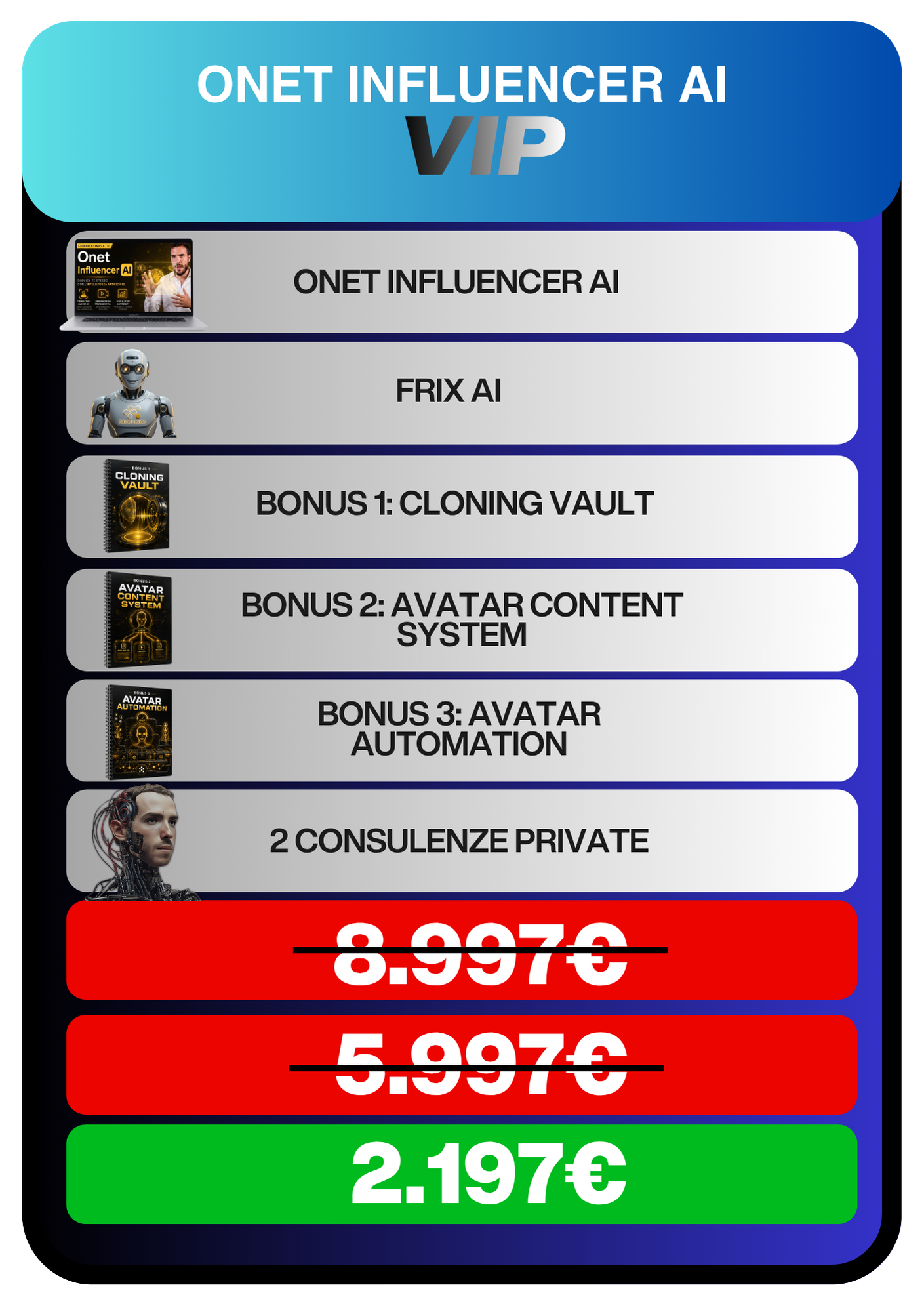 Onet Influencer AI Pacchetto VIP