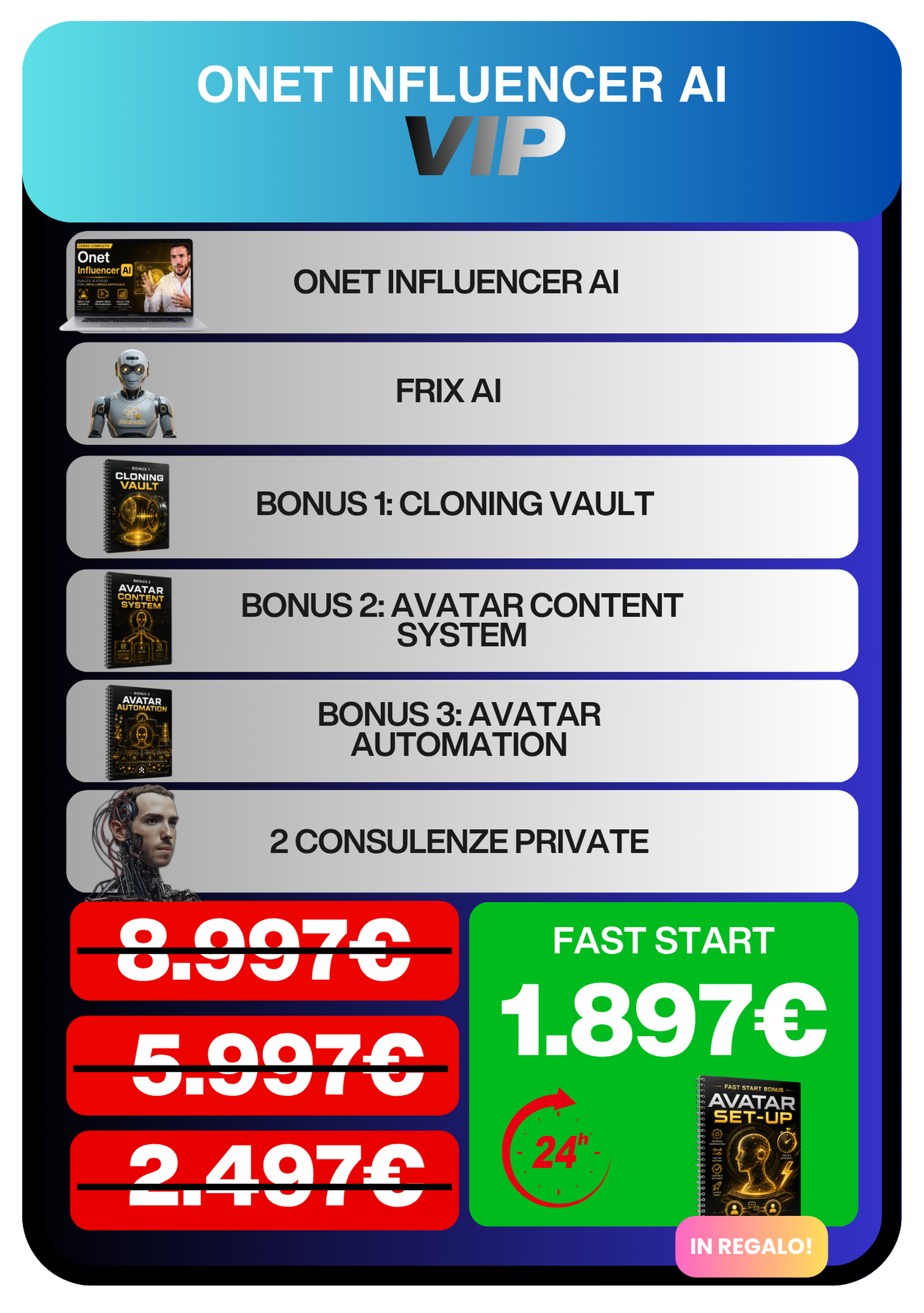 Onet Influencer AI Pacchetto VIP Fast Start